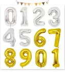 Цифровой воздушный шар с цифрами, 16 дюймов, розовое золото, серебро, синий цвет, украшение для дня рождения, товары для детского душа