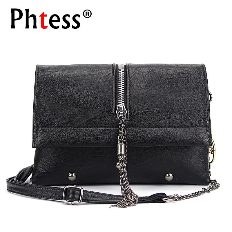 Женские кожаные сумки мессенджеры маленькие через плечо с цепочками Брендовые