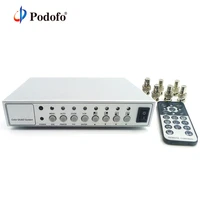 podofo metal shell hd color video quad splitter processor system kit cctv video camera switcher remote control 6 bnc adapter