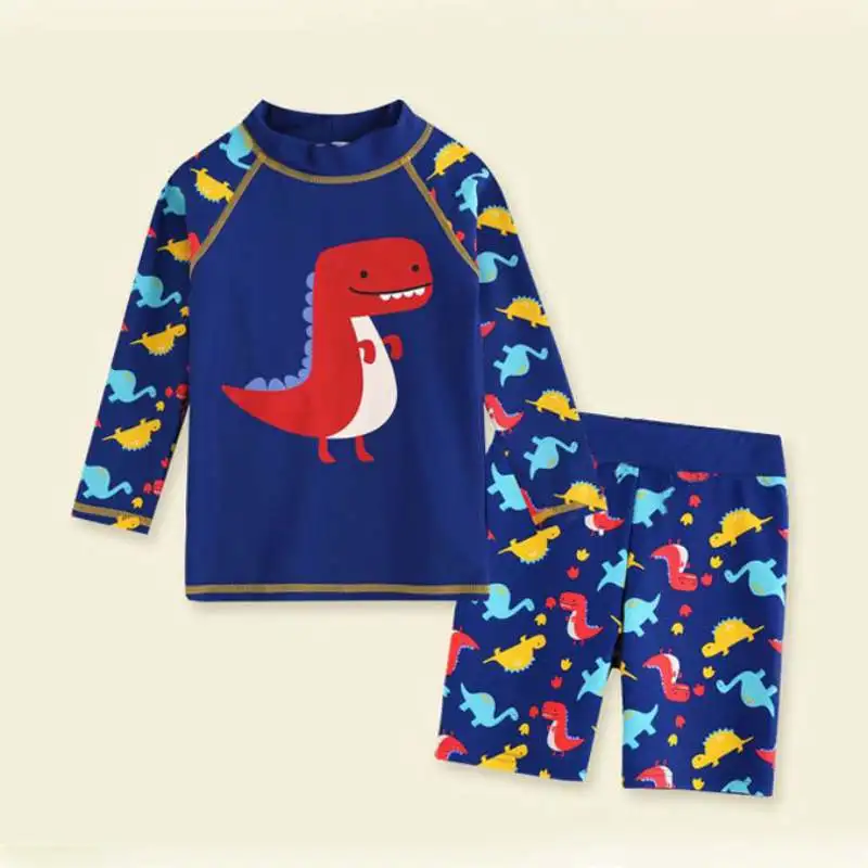 Купальник детский летний с акулами и рыбками купальный костюм защитой от УФ