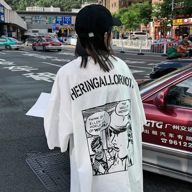 Женская футболка с круглым вырезом Korobov Harajuku корейские женские футболки коротким