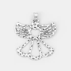 2 шт большой полый открытый кулон в форме сердца Фея Ангел молоток для Diy ожерелье ювелирные изделия фурнитура 71x70мм