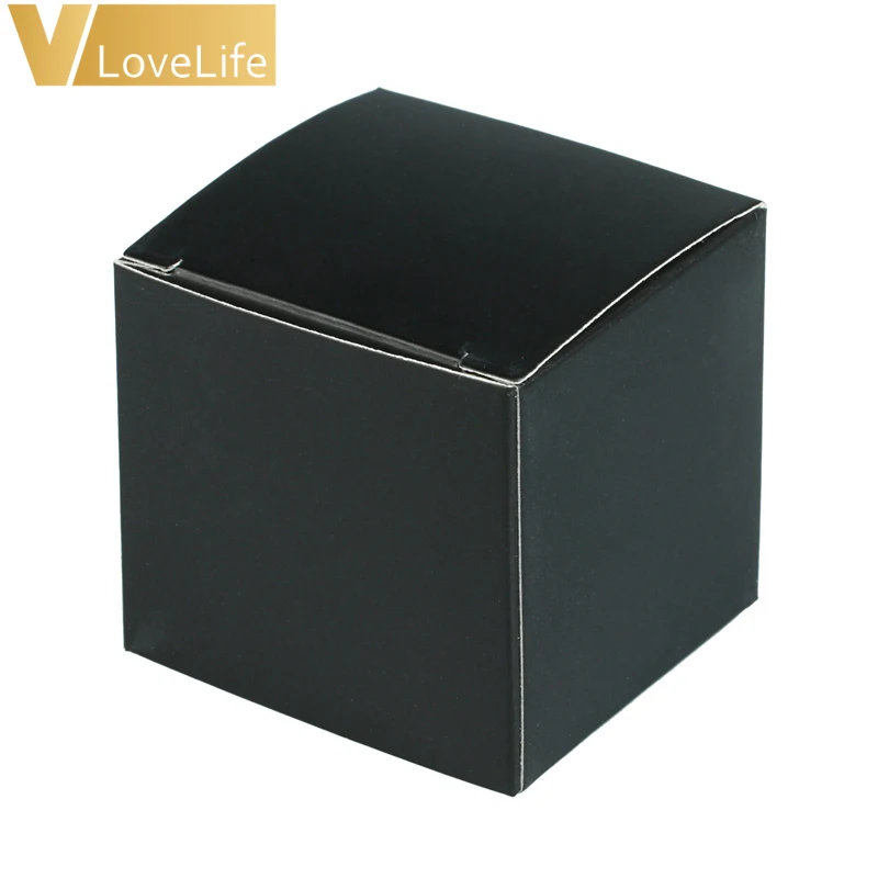 50 шт./партия 5x5x5 см крафт-бумага Свадебные конфетные коробки три цветная бумага квадратная для подарка коробки для конфет для домашних принадлежностей - Цвет: black