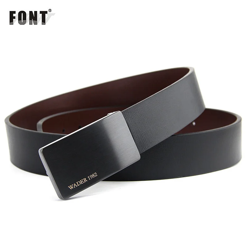 

men's genuine leather belt male cowskin belt formal suit trousers belt cowhide smooth buckle metal starp gift for men belts