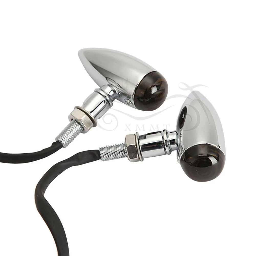 Светодиодный мини индикатор поворота для мотоцикла хромированная