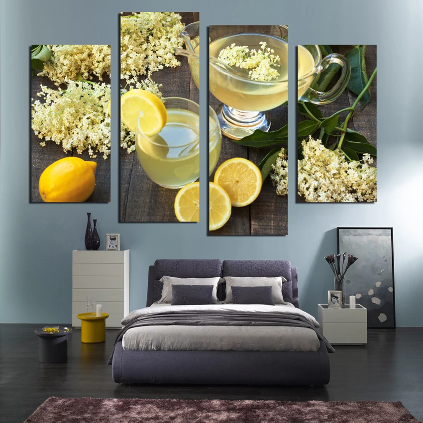 Бесплатная доставка цветок фрукты Lemon арт рисование на холсте гостиная кухня