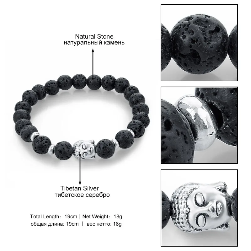 Браслеты CHICVIE Будды из натурального камня с бусинами для женщин и мужчин