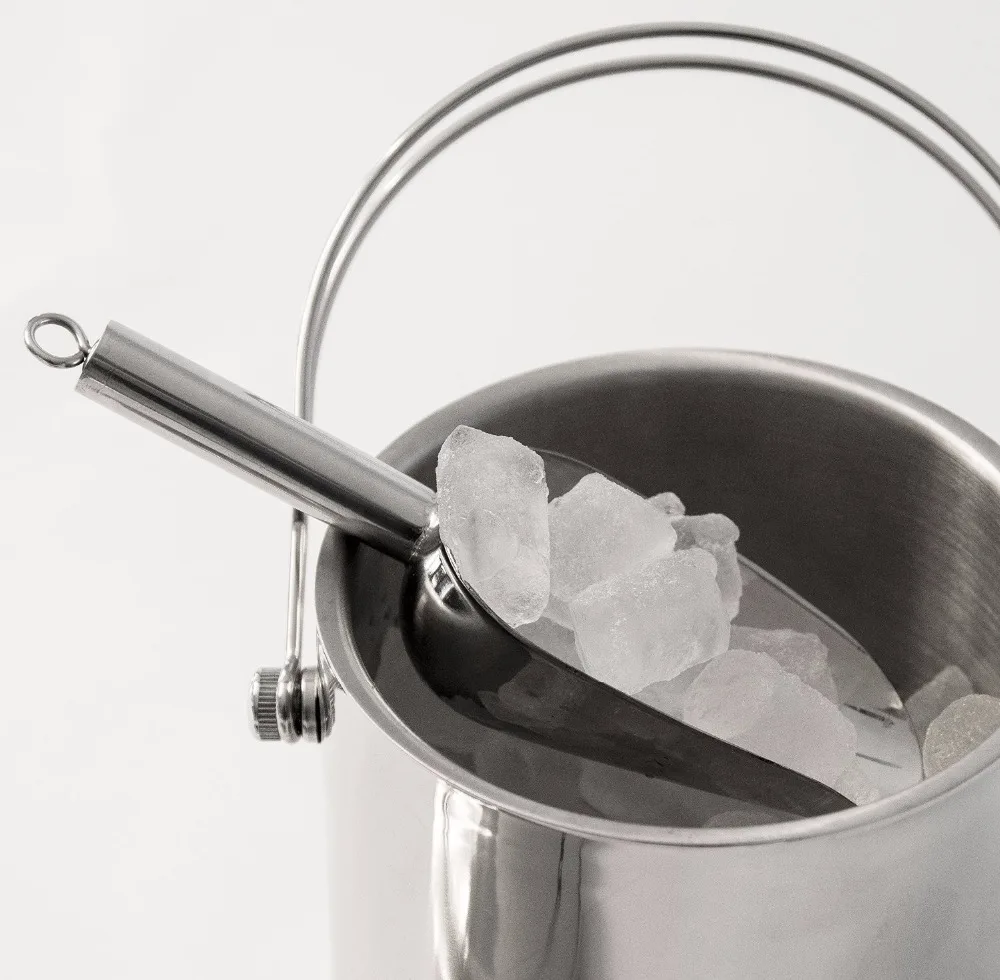 New Ice Scoop Stainless Steel Cube Shovel Bar Tools Bucket Accessories Multifunction Coffee Bean Buffer Flour Food Scoops | Дом и сад