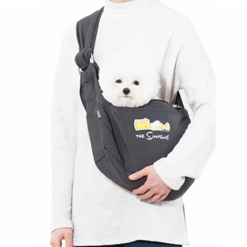 

Pet Dog Fashion Black Breathable Canvas Bags Single Shoulder Outdoor Travel Carrier Slings Bags For Small Dogs Cats PB752
