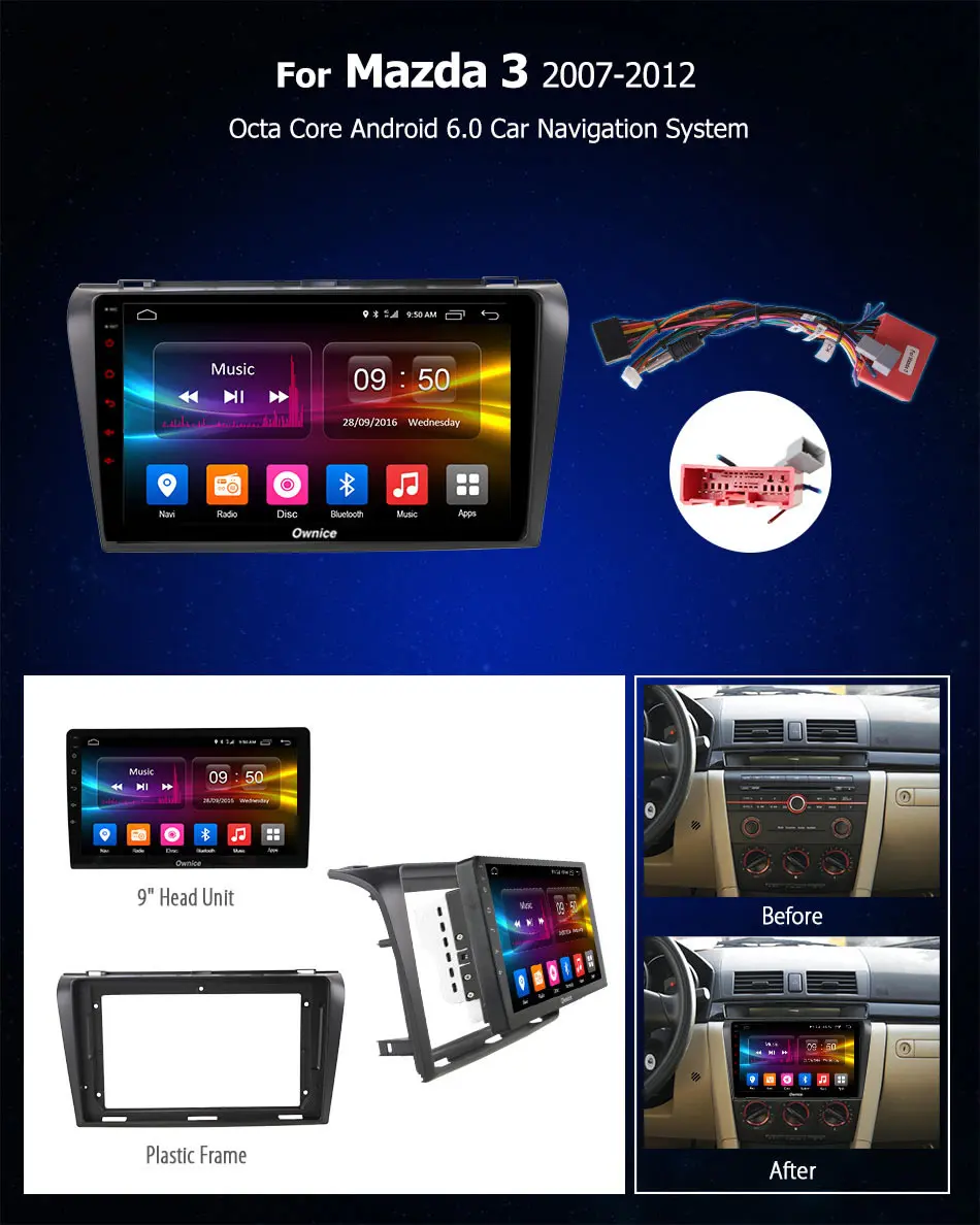 Ownice C500 + G10 Octa 8 ядерный android 1 автомобильный Радио CD dvd gps плеер для Mazda 3 2007-2012