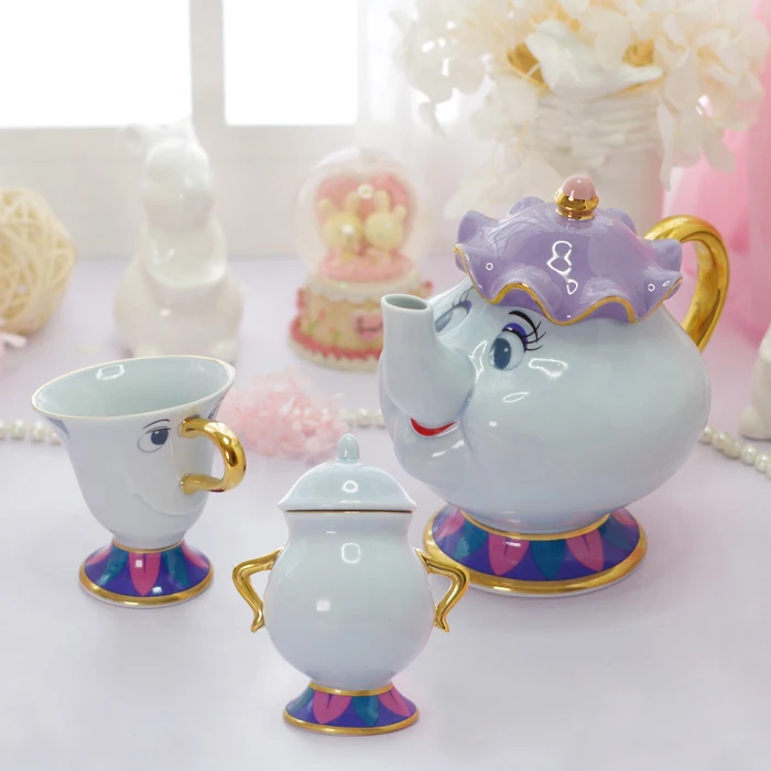 Чайный сервиз Beauty And The Beast Mrs Potts чайный горшок с чипом чашка керамический для кофе