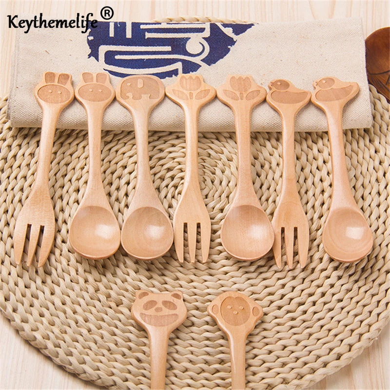 Keythemelife 2 шт./компл. в японском стиле деревянные Мультяшные животные кухонная