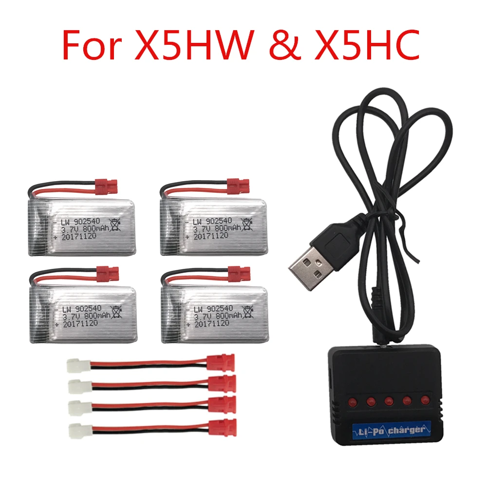 Литий полимерный аккумулятор 1S для Syma X5HC X5HW X5UW X5UC 3 7 в 5 шт./компл. 800 запасные части