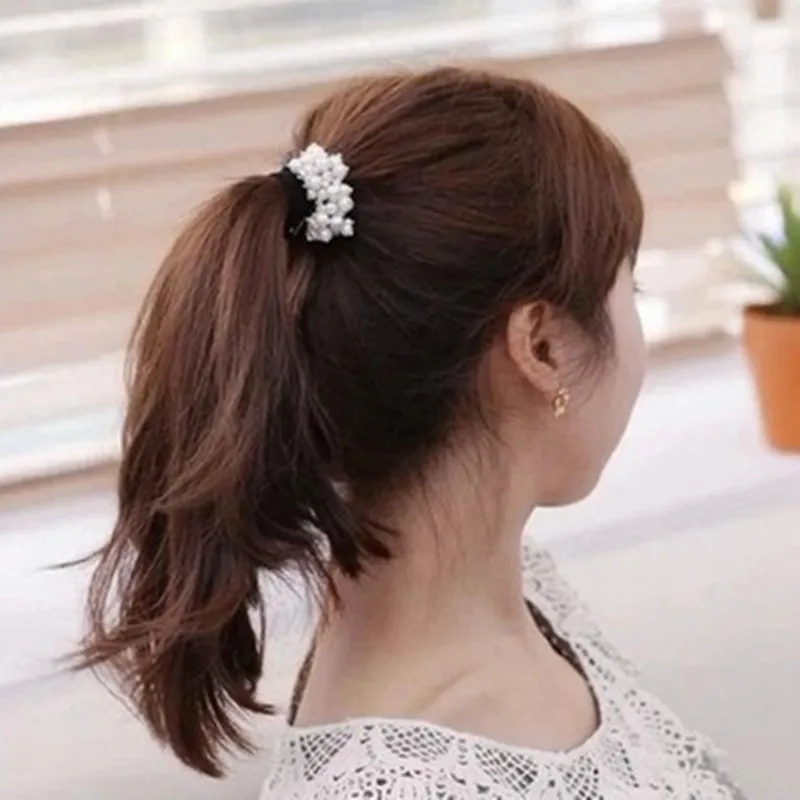 Модные жемчужные Головные уборы резинки для волос эластичный резиновый канат