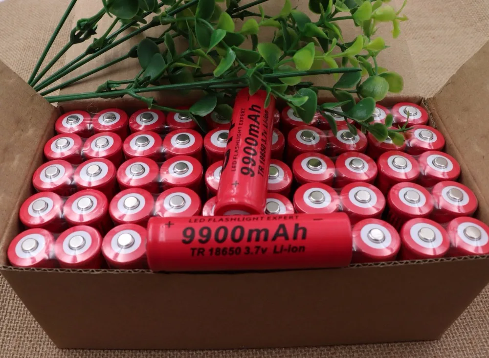 lote 3,7 V 18650 аккумулятор 9900 mAh литий-ионный перезаряжаемый светодиодный фонарь 18650