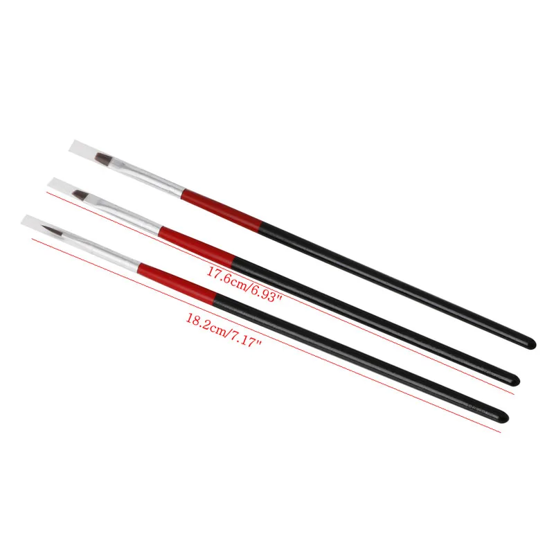 3 шт. мягкие УФ гелевые акриловые кисти для нейл арта ручки рисования ногтей