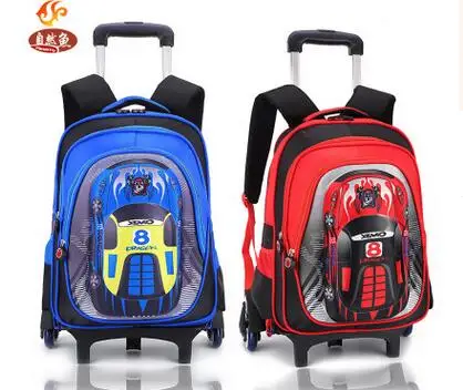 Рюкзак на колесиках для детей, школьный рюкзак на колесиках, сумка-тележка, школьный рюкзак для мальчика на колесиках