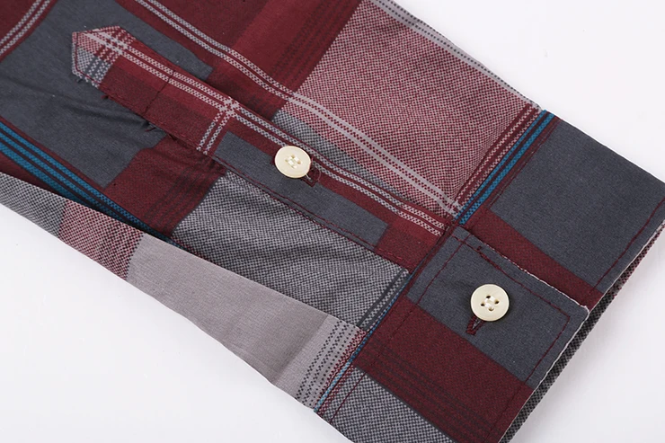 Модная Повседневная Клетчатая Мужская рубашка с длинными рукавами модная