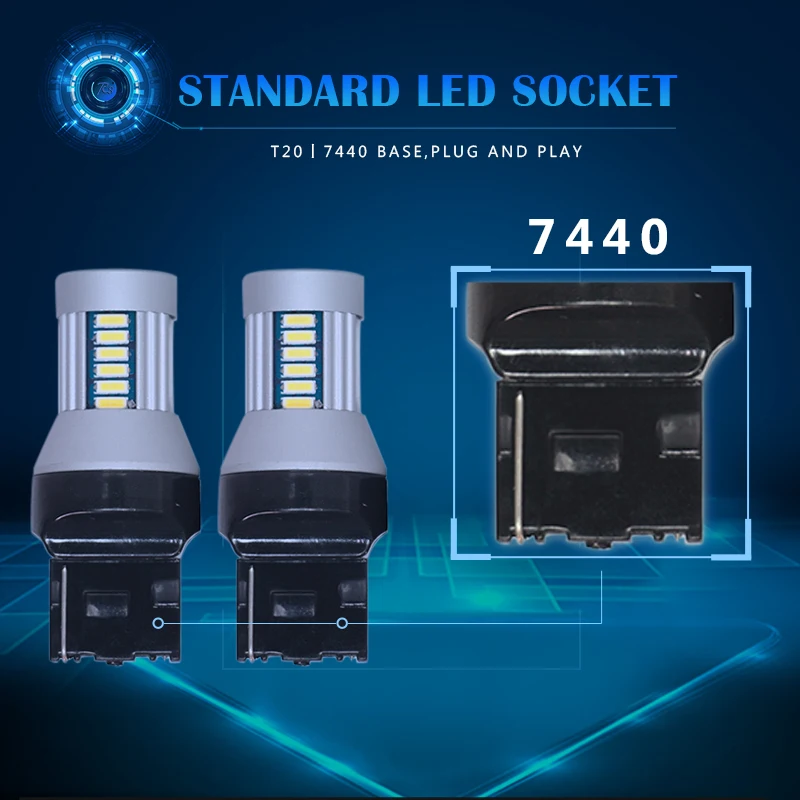R8 2 шт. T20 7440 W21W светодиодный 7443 W21/5W ные лампы 4014 30SMD Автомобильные фары указатели