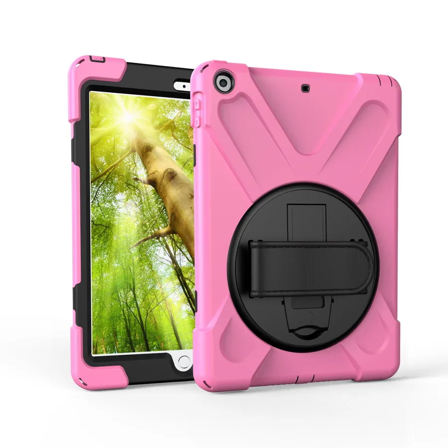 pink HDW SD 89 Чехол для iPad 9,7 дюймов / release A1822 A1823 A1893 A1954 ZAIWJ Safe Kids Armor At мягкий ударопрочный силиконовый+ жесткий чехол - Цвет: pink HDW SD 89
