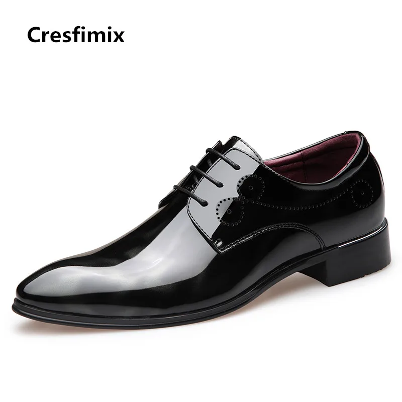 Cresfimix/Мужская модная Высококачественная Черная офисная обувь из искусственной