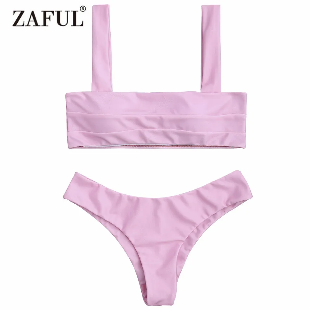 ZAFUL 2017 Новинки для женщин Мягкий бандо Бикини Топ и Низ пикантные низкая талия