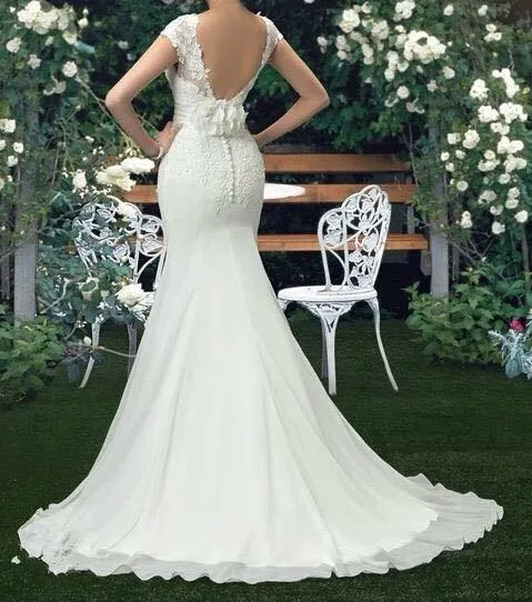 Vestido De Novia свадебные платья Русалочки короткое платье с коротким рукавом по