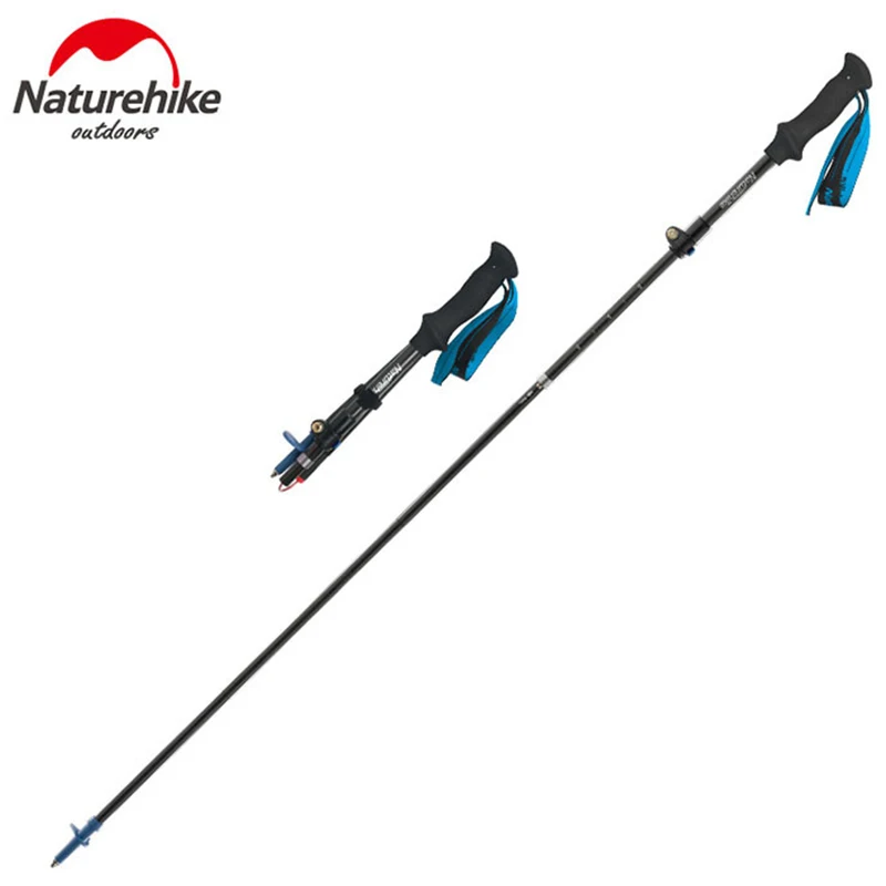 2 шт., Naturehike, регулируемые треккинговые палки, 175 г, супер светильник, трость из углеродного волокна, складные трость для походов на открытом воздухе, трость для кемпинга