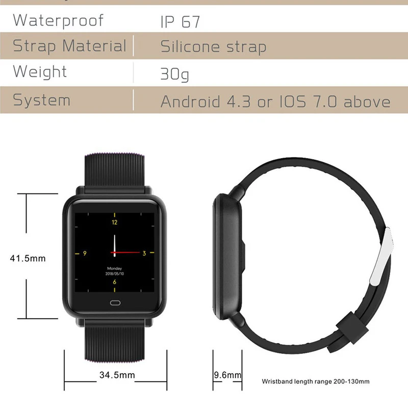 

Smart Watch Bluetooth Blood Pressure Waterproof Smartwatch Men Women GPS Fitness Tracker Heart Rate Monitor For Android IOS