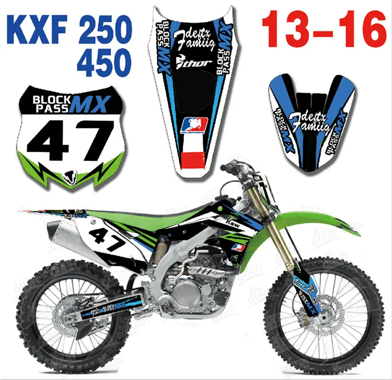 Найклейки на мотоцикл стикеры Графика для Kawasaki KX250F KXF250 KXF 250 450 KX 250F 2013 2014 2015 2016 KX450F