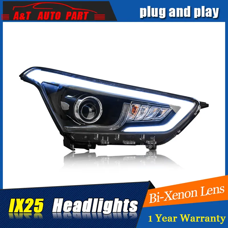 

Car Styling For hyundai ix25 headlights For hyundai Creta LED head lamp Angel eye led front light Bi-Xenon Lens xenon 2015-2019
