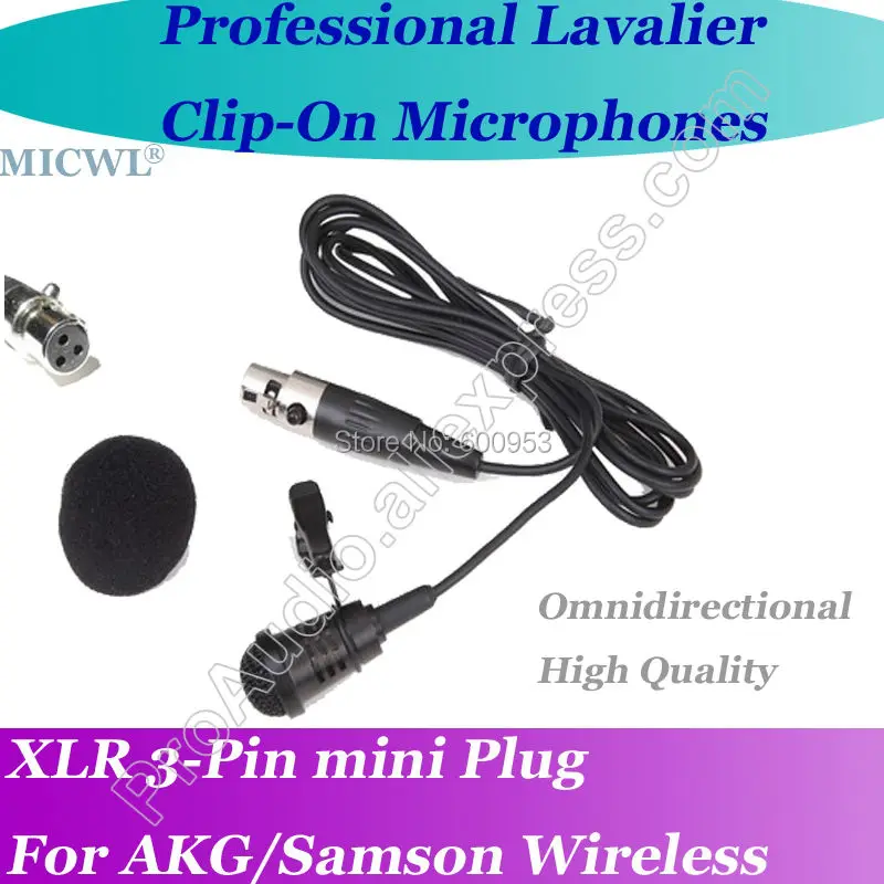 Микрофон MICWL ME4 Pro Microfone Lavalier para с отворотом для AKG Samson Gemini Wireless XLR Mini 3 Pin|lapel