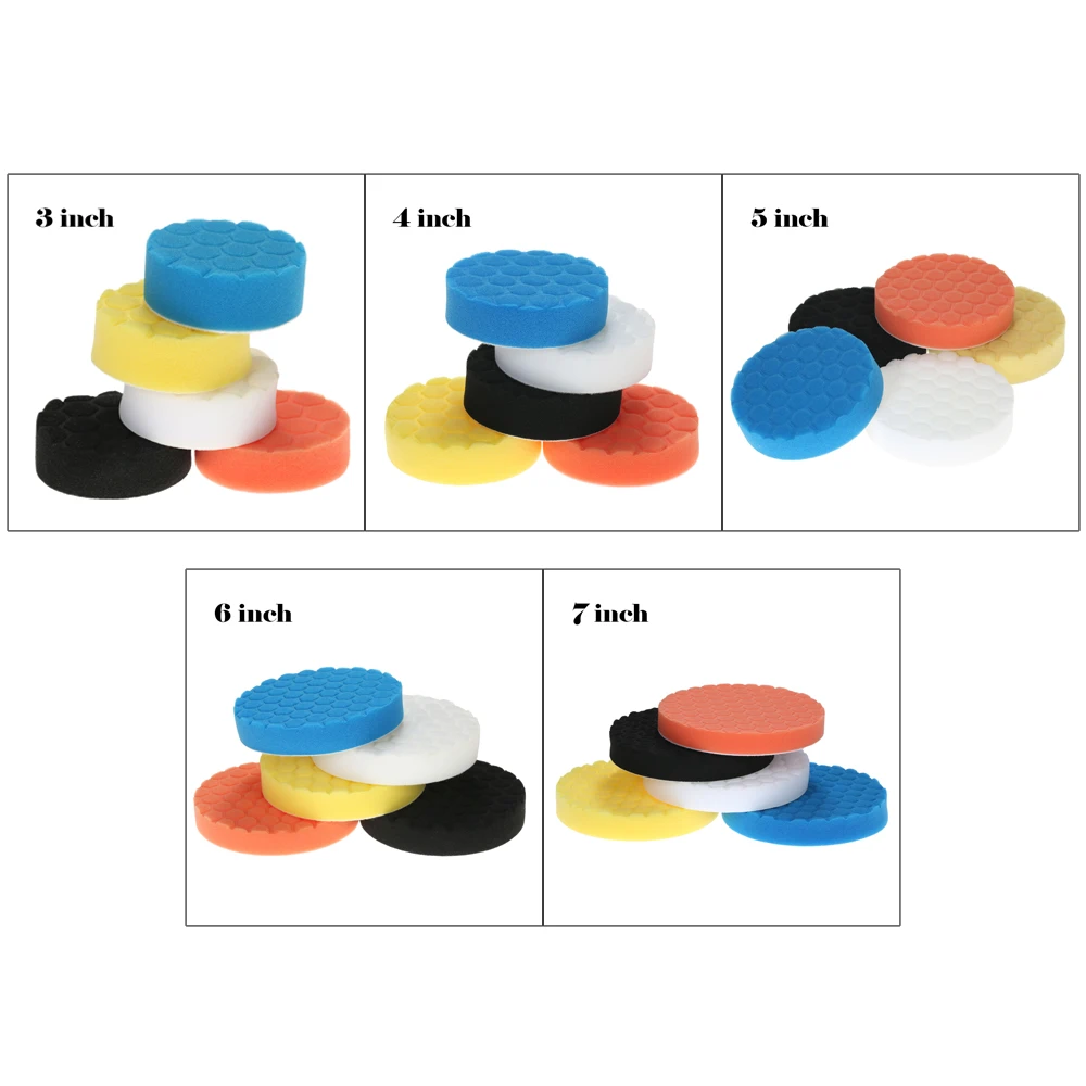 

5PCS Waxing Buffing Pad Sponge Pad Kit Set Car Polishing Pads for Car Polisher Buffer Waxer Sander Polishing Waxing SealingGlaze