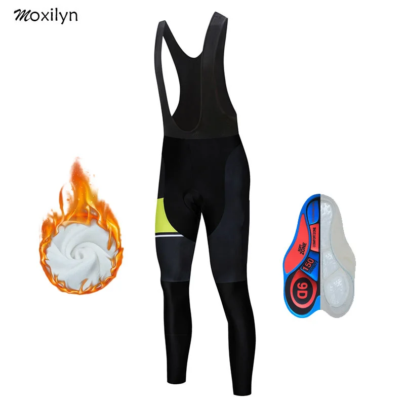 pants with fleece 1 Moxilyn, комплект Джерси для велоспорта, Зимняя Теплая Флисовая одежда с длинным рукавом для гонок, одежда для велоспорта, одежда для велоспорта - Цвет: pants with fleece 1