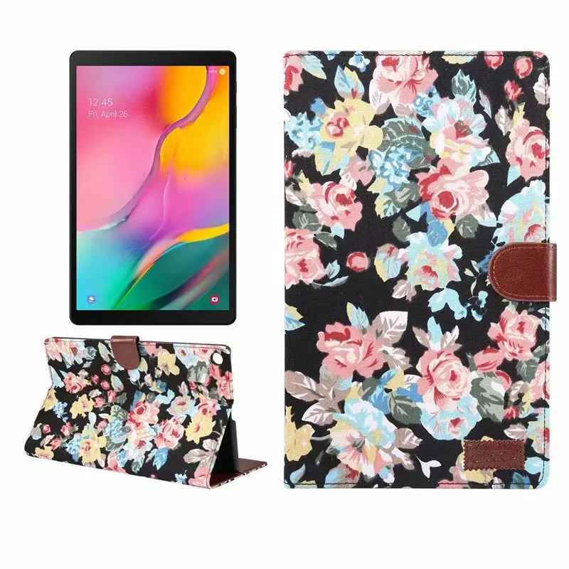 Чехол для Samsung Galaxy Tab A 10 1 дюйма (2019) Обложка смарт-цветок тканевый чехол планшетов |