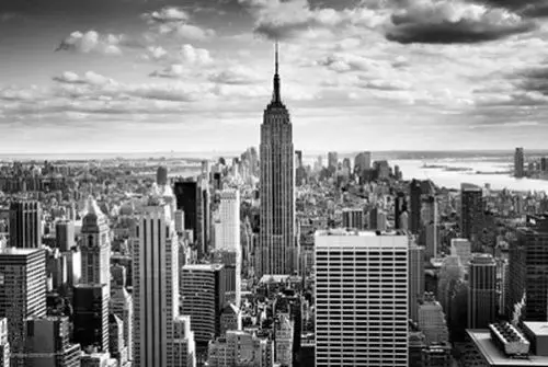 Эмпайр Стейт Билдинг Нью Йорк городской пейзаж SKYLINE NYC Шелковый постер