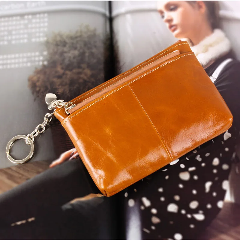 Мини-кошелек из натуральной кожи для женщин и мужчин вощеная масляная кожа