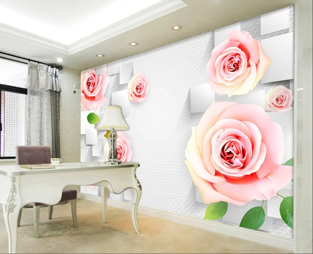 Wallpaper background wall sticker free shipping 3 d TV setting download roses | Дом и сад