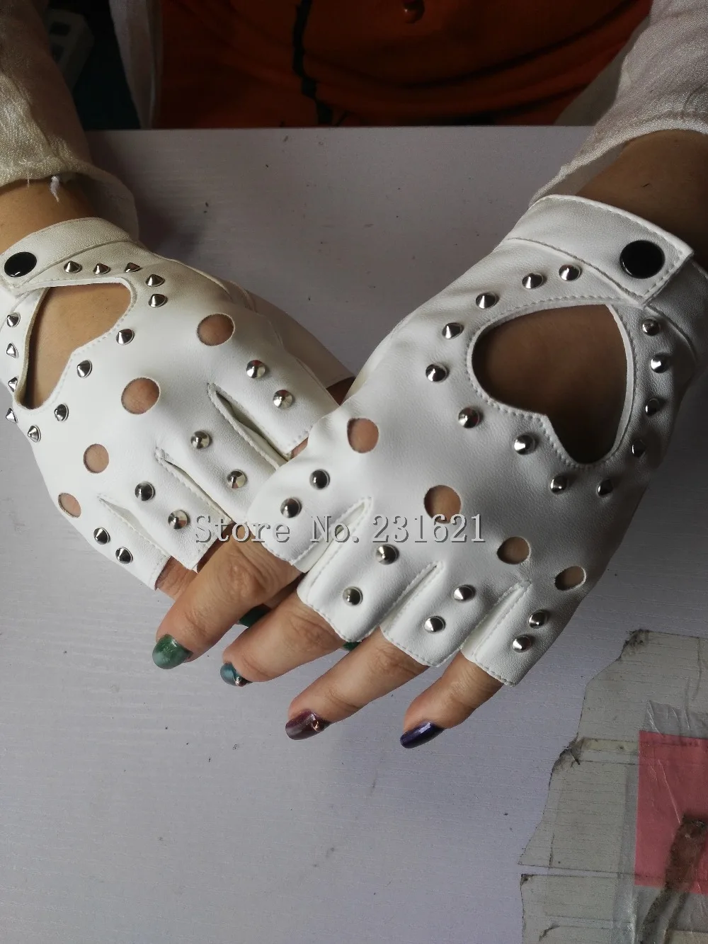 Женские модные перчатки с полупальцами для девушек танцев джаз панк