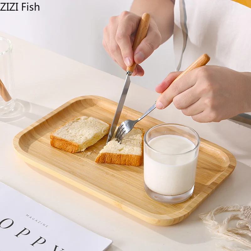 1 шт. прямоугольный поднос из бамбука для хранения чая | Дом и сад