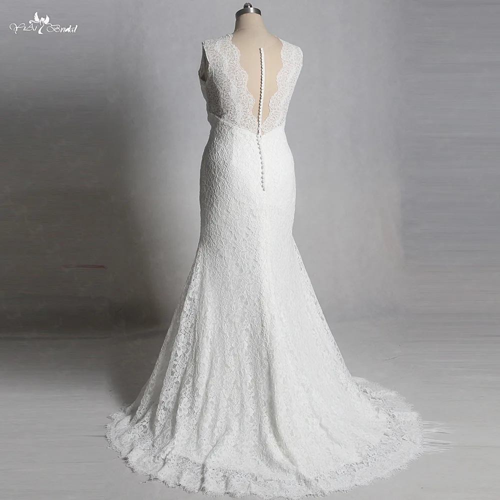 RSW1347 реальные фотографии Yiaibridal без рукавов с V-образным вырезом Свадебное платье