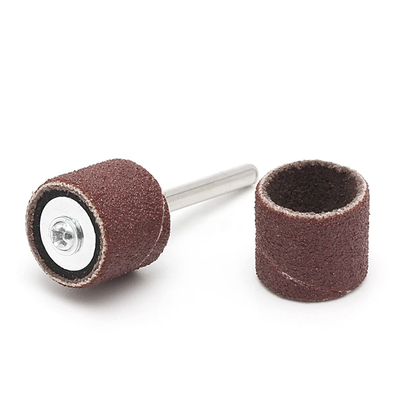 

100Pcs 1/2" 1/4" Sanding Band Sleeves Drum Kit Sandpaper with 2Pcs Mandrels Rod