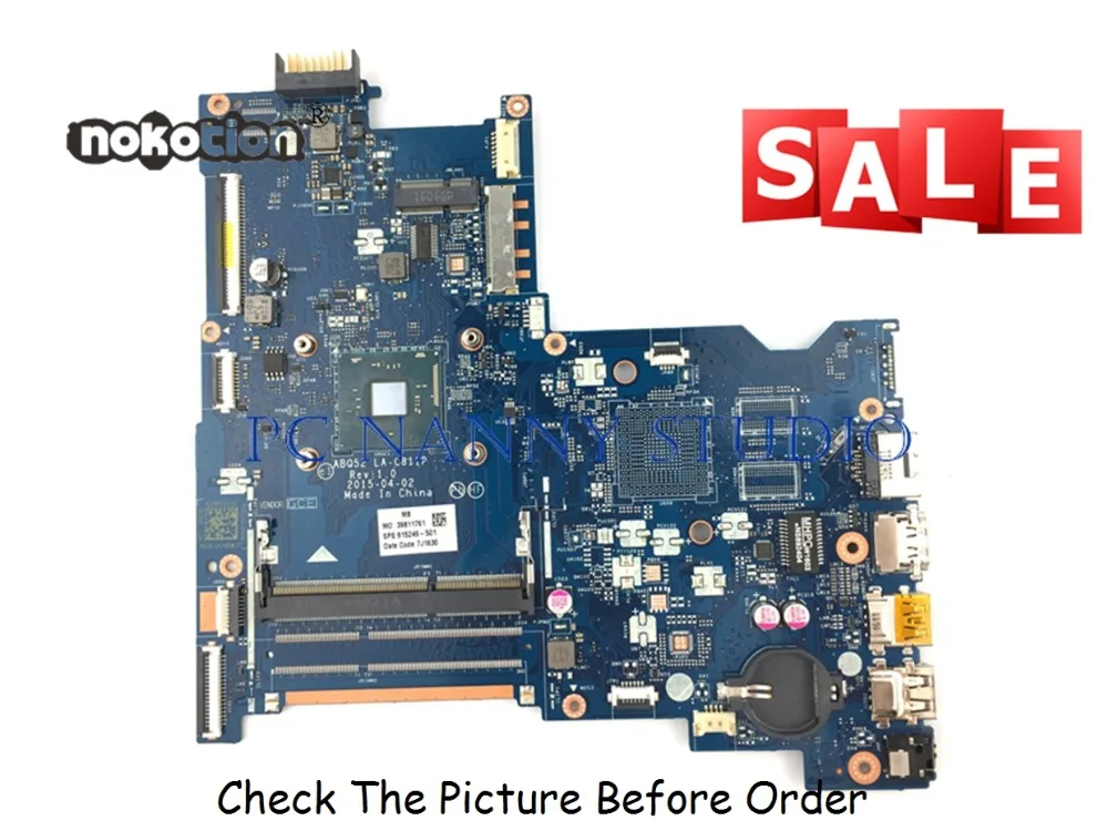 PCNANNY 815249-501 815249-001 for HP 15-AC Mainboard Laptop Motherboard ABQ52 LA-C811P DDR3 N3700 notebook mainboard tested