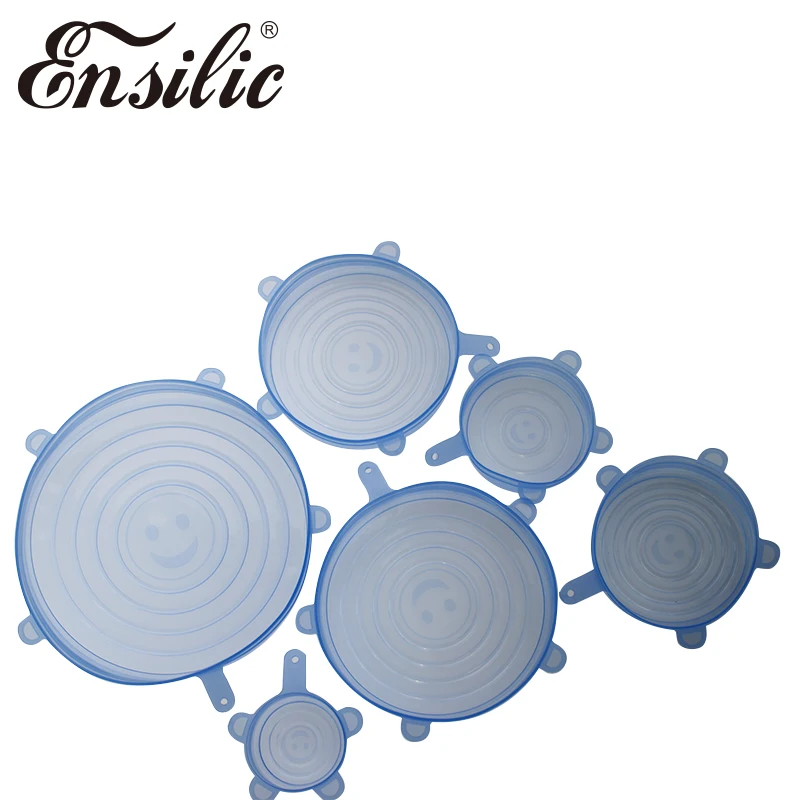 6 шт./компл. универсальный Многоразовый Мягкая силиконовая крышка Кухня Еда