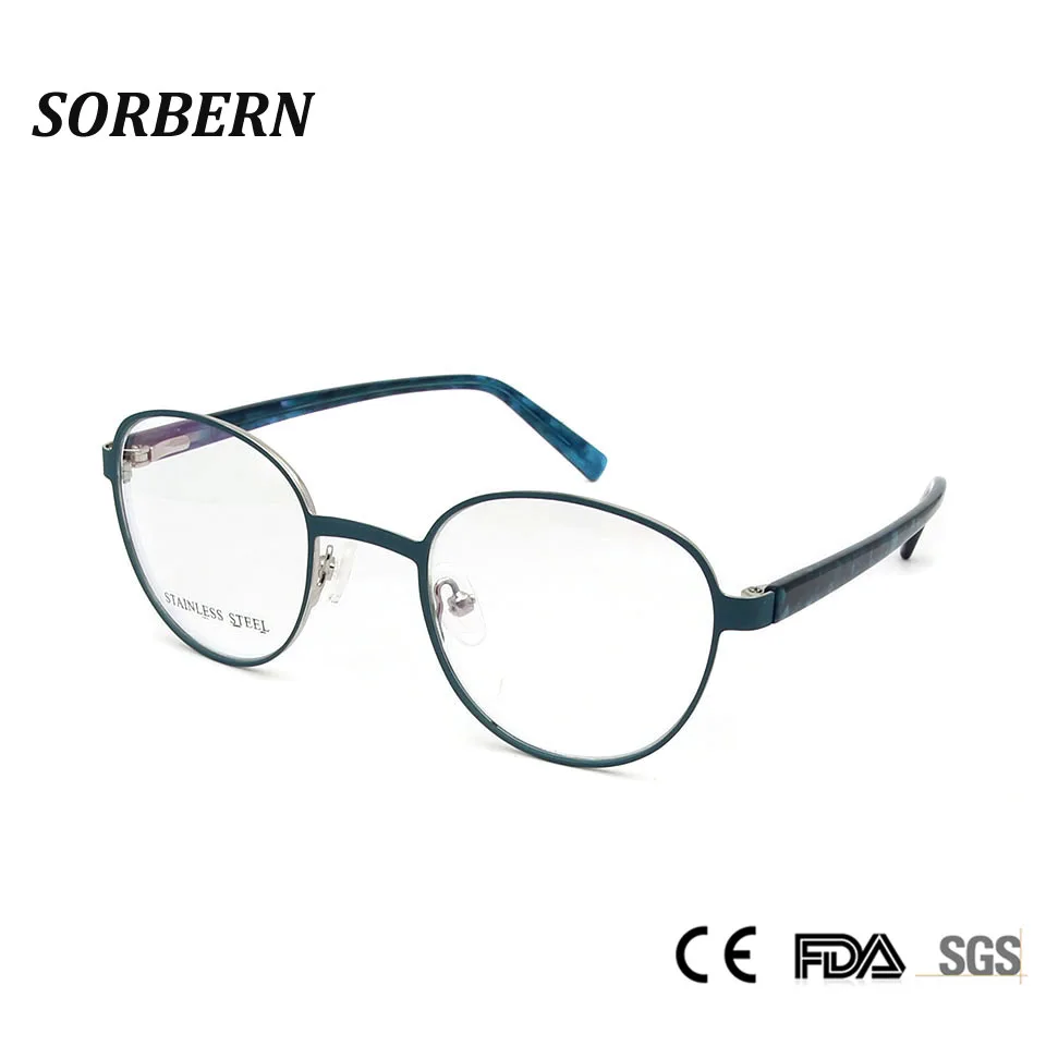 

SORBERN High Quality Ultralight Metal Student Optical Eyeglasses Acetate Vintage Round Children'S Glasses Frame Glasses Kids