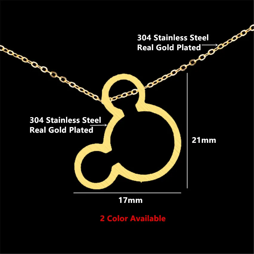 Нержавеющая сталь милый мультфильм Мышь Подвески цвета: золотистый серебристый