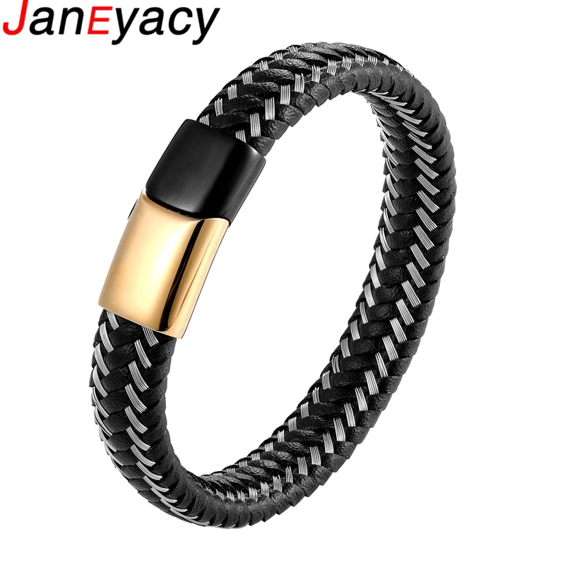 Новинка 2019 мужские ювелирные изделия панк плетеный кожаный браслет из