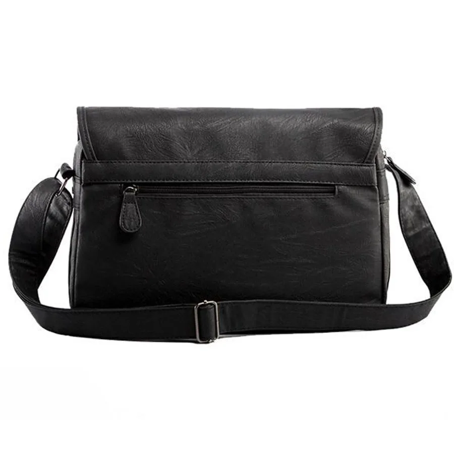 vintage men crossbody bags leather high quality shoulder bag casual brand messenger black travel Laptop |