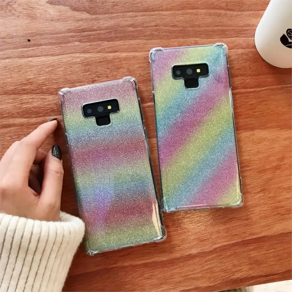 Armor Gradient Aurora Laser Case For Samsung Galaxy Note 9 S10 Plus S10E Cover Silicone TPU Soft Phone Cases A10 A30 A40 A50 A70 |