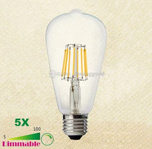 Диммируемый светодиодный шарообразный светильник Эдисона E26 E27 LED 110-240 В 220 4 Вт 6 8